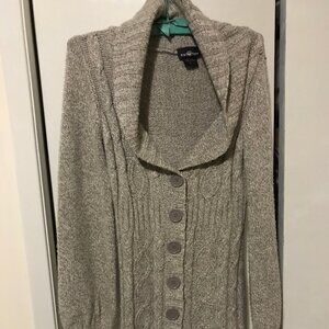Ladies Beige Sweater Coat Size Small
